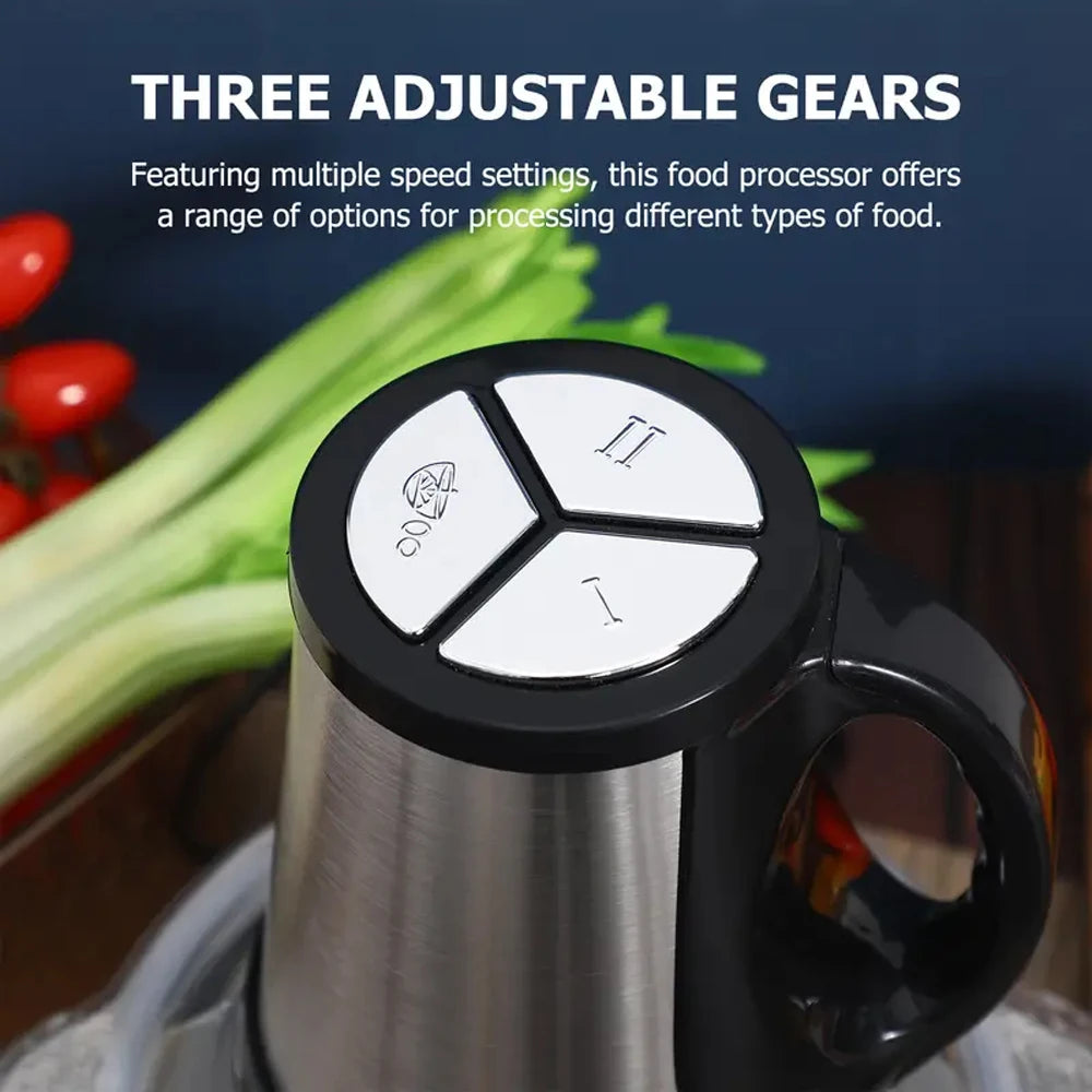 5L Food Chopper Processor(Black/Blue), Electric Meat Grinder, Stainless Steel Mincers For Kitchen, Meat, Vegetables, Onion