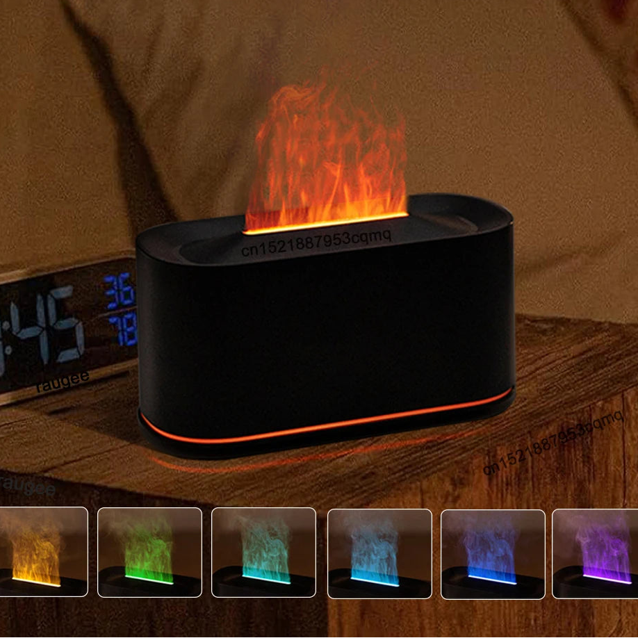 Aroma Humidifier Mini Air Humidifier for Home Bedroom Flame Essential Oils Diffuser Desktop Fragrance Diffuser with Night Light