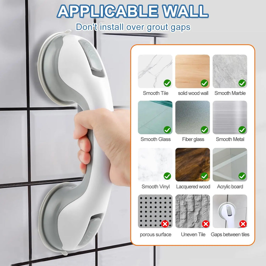 Shower Handle Grab Bars For Bathroom Shower Handle With Suction Cup Grip Grab In Bathroom Bath Handle Grab Bars Safety Grab Bar