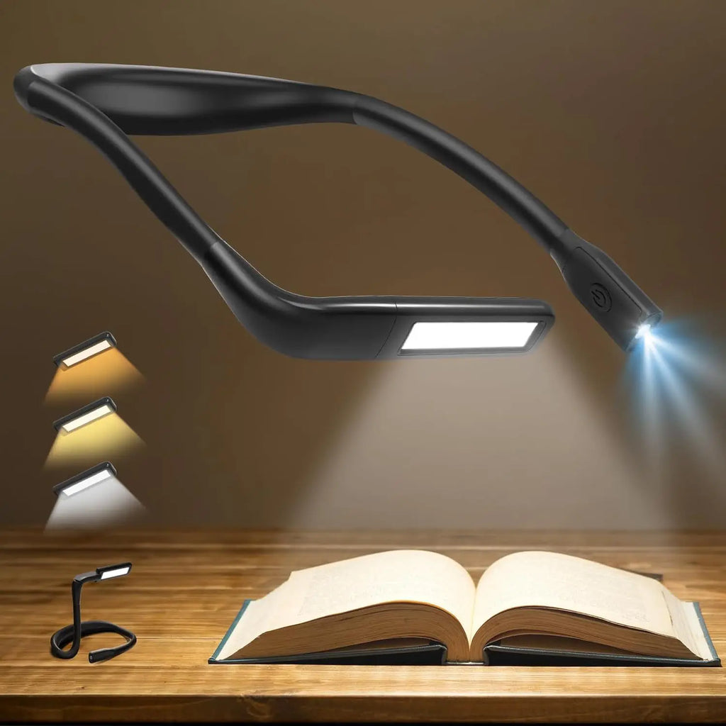 LED Neck Reading Lights Rechargeable Flexible Reading Lamp Bendable Adjustable Portable Hanging Book Light For Camping Lighting