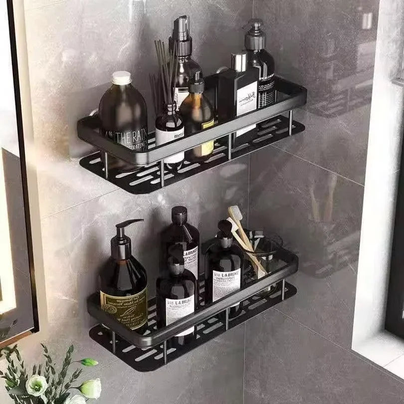 Wall mounted shower shampoo rack bathroom rack towel rack diamond free stand tripod wall hanging corner rectangular stand
