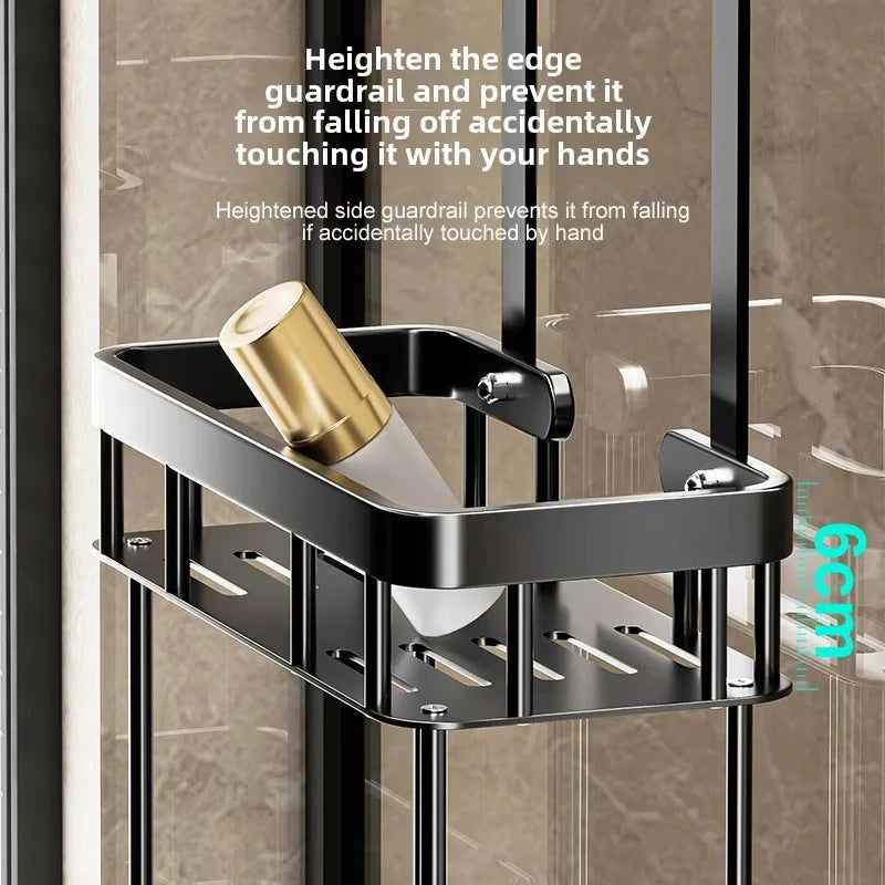 1/2tiers Bathroom Punch Free Wall-mounted Storage Rack Shower Room Over The Door Toiletries Organizer Bathroom Hanging Shelf