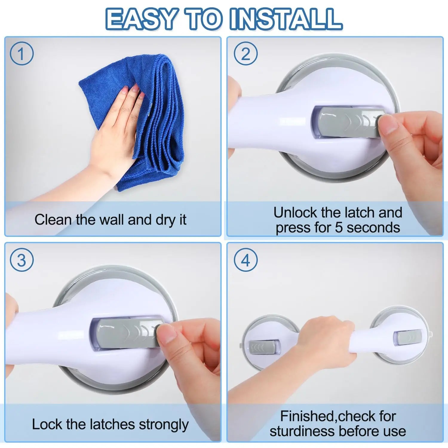 Shower Handle Grab Bars For Bathroom Shower Handle With Suction Cup Grip Grab In Bathroom Bath Handle Grab Bars Safety Grab Bar