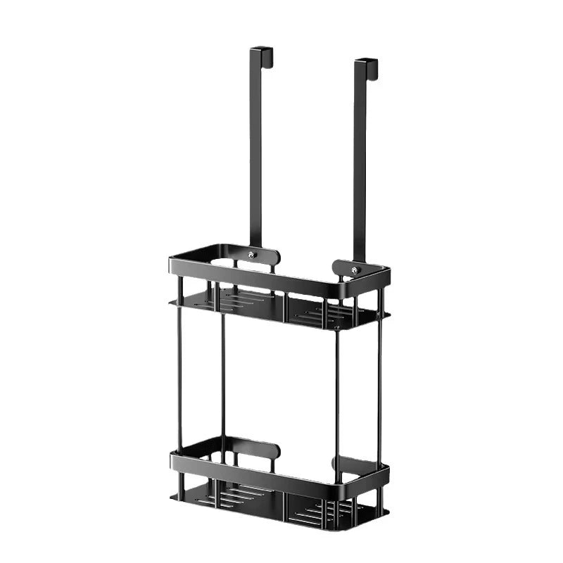 1/2tiers Bathroom Punch Free Wall-mounted Storage Rack Shower Room Over The Door Toiletries Organizer Bathroom Hanging Shelf